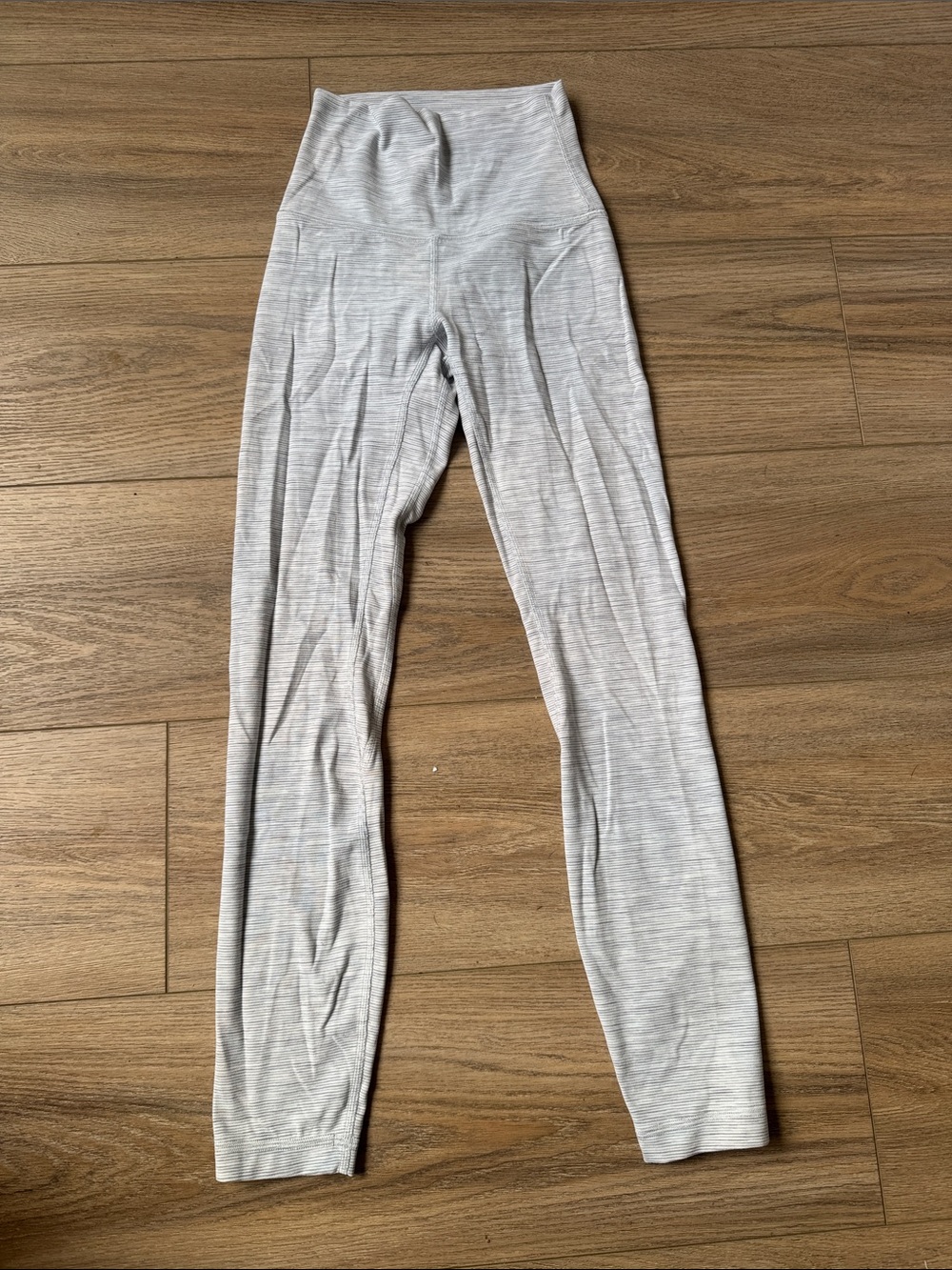 Lululemon size 2 extra soft High-Waist Light white +Gray striped Lounge Leggings